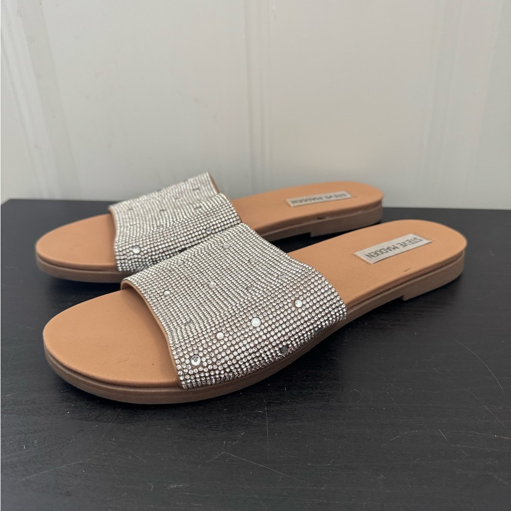 Steve Madden Rhinestone Slides Sandals Kiloh 9.5